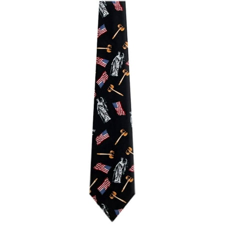 Liberty Vintage Tie - Mens Statue of Liberty and Gavel Neck Tie Ties