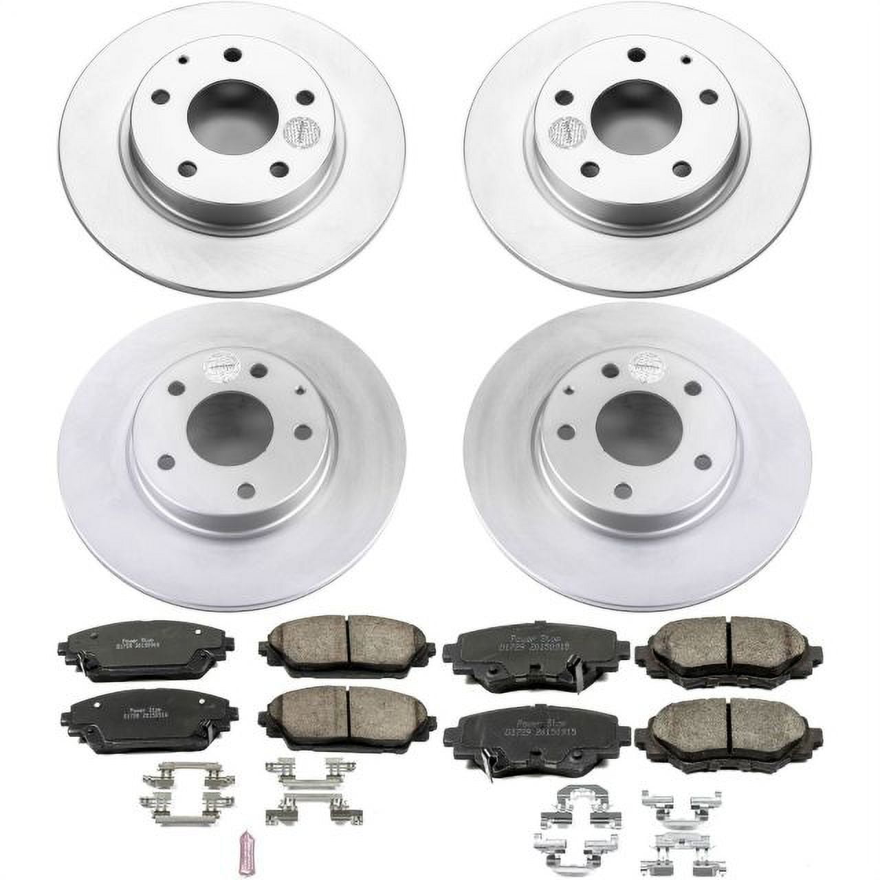 PowerStop Front and Rear Geomet Coated Brake Rotor and Pad Kit Fits: MAZDA Select Models CRK6972