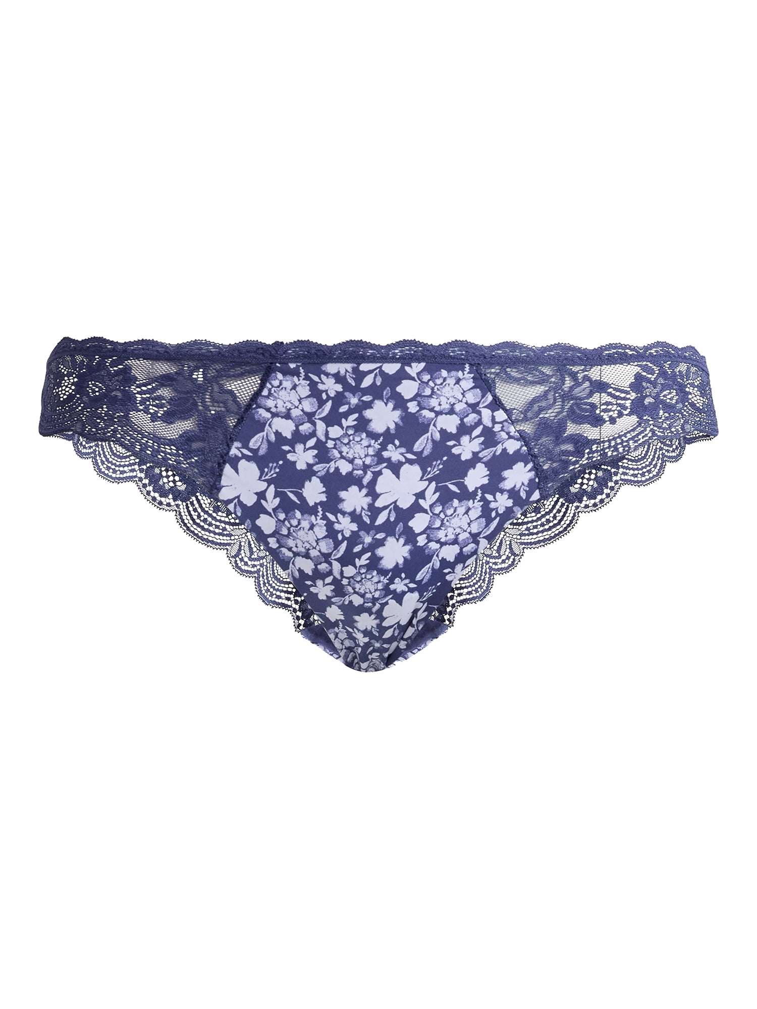 Joyspun Women's Microfiber and Lace Cheeky Panties, 3-Pack, Sizes XS-3XL