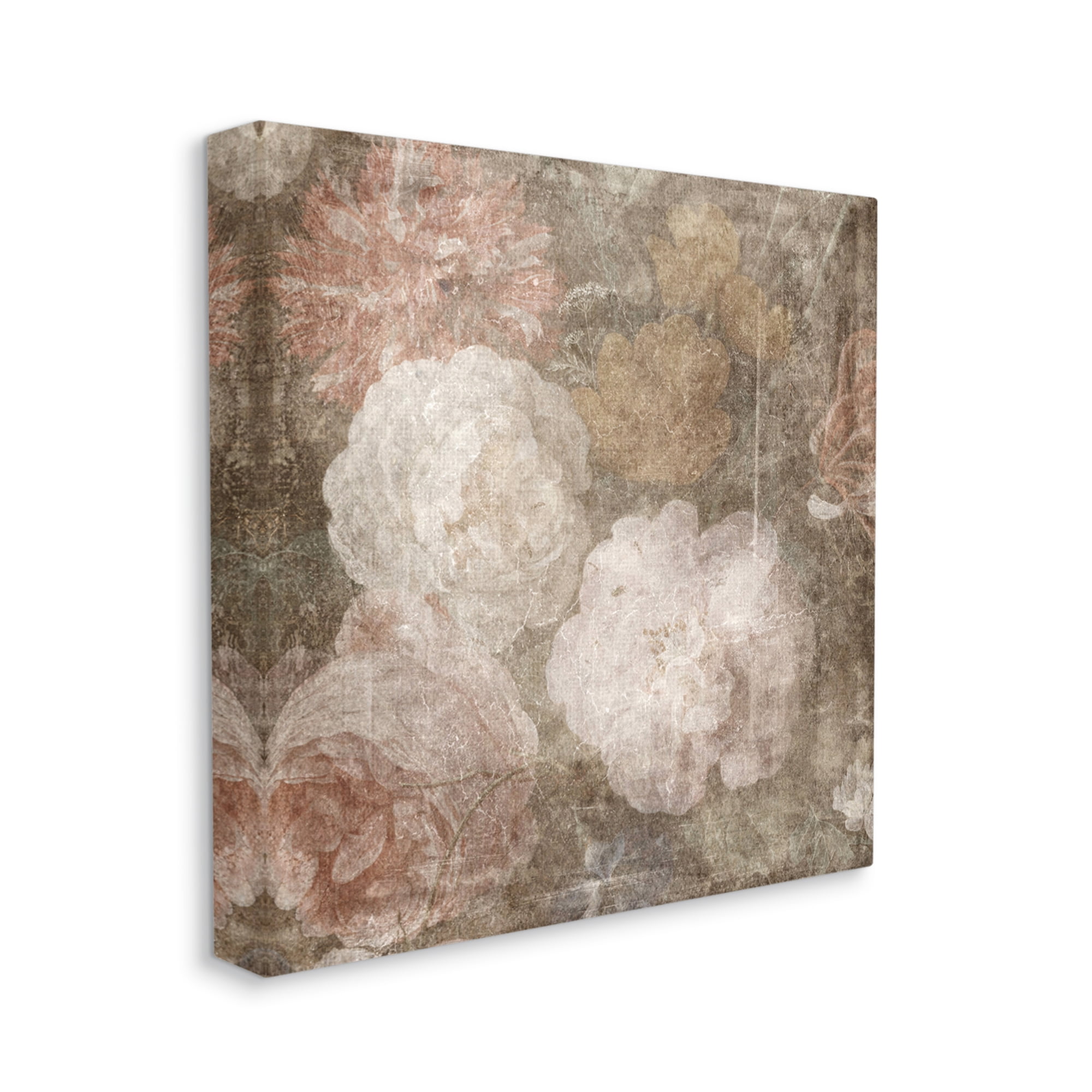 Stupell Industries Vintage Peony Blooms Botanical & Floral Painting Gallery Wrapped Canvas Print Wall Art, 36 x 36