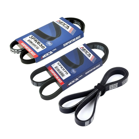 MOCA AUTOPARTS 3PCS Serpentine Belt Kit Fit for 1993-1997 Toyota Corolla 1.8L 1.6L