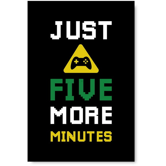 Awkward Styles Gamer Canvas Wall Art Just Five More Minutes Home Decor Prints