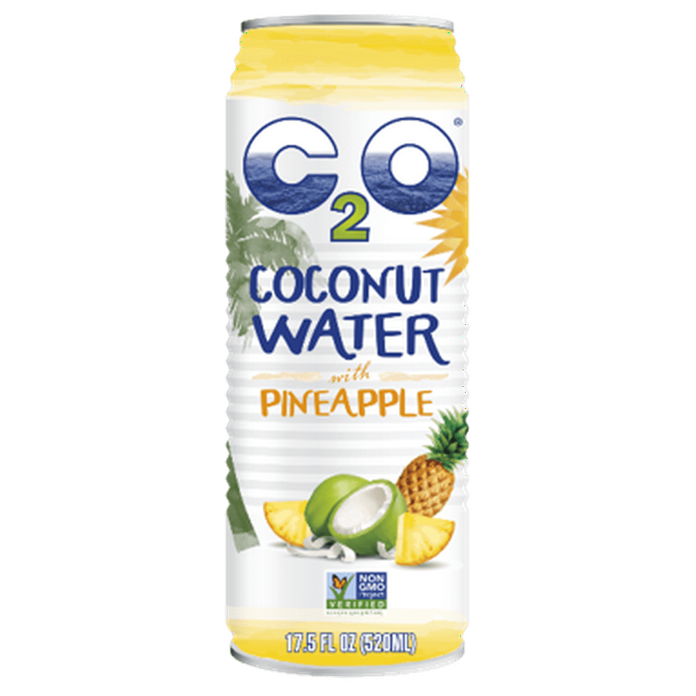 C2O Pure Coconut Water with Pineapple, 17.5 Fl Oz, 12 Ct
