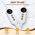 thumbnail image 3 of Vccoem Heated Mattress Pad Queen Size, Dual Zone Electric Bed Warmer with 9 Heat Settings & 4 Timer Options, Machine Washable, White, 3 of 10