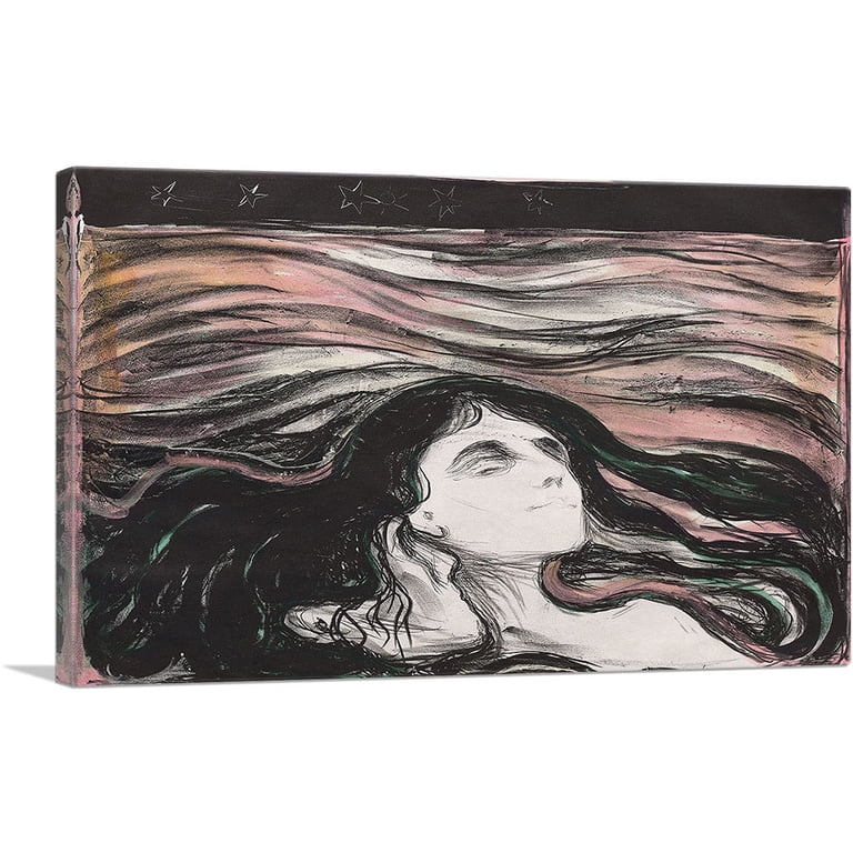 ARTCANVAS Lovers in the Waves 1896 Canvas Art Print by Edvard