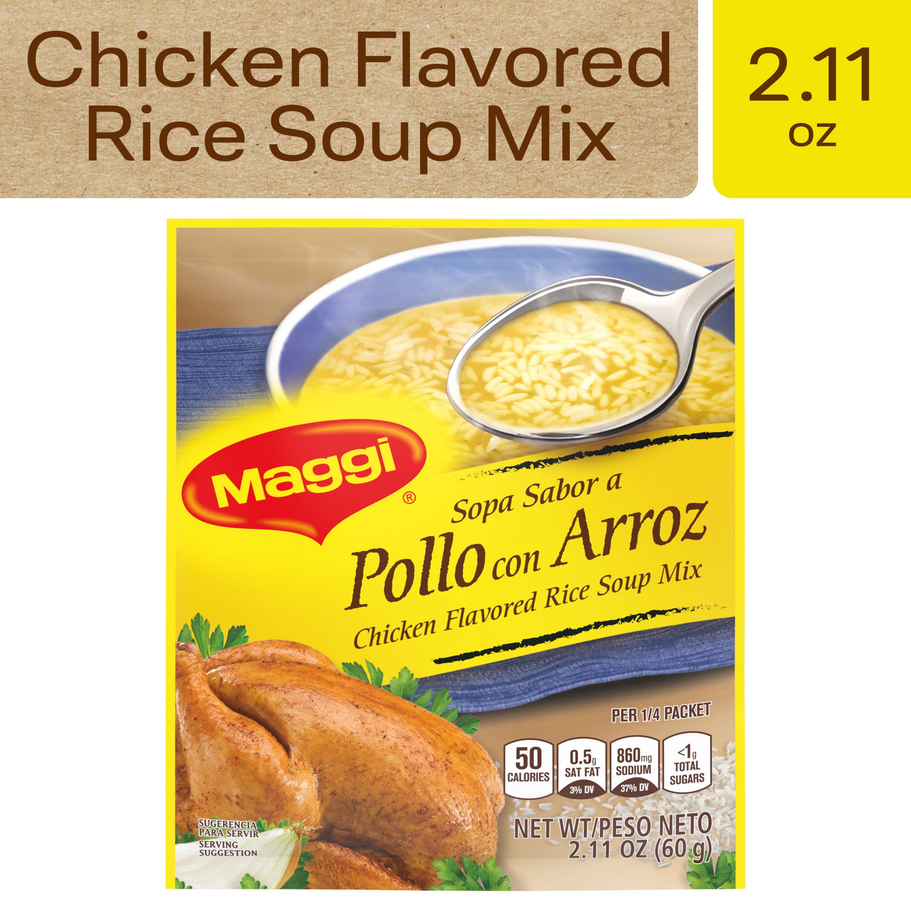 Maggi 50 Calories Chicken Flavored Rice Soup Mix, 2.11 oz