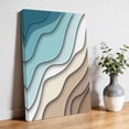 thumbnail image 3 of Canvas Wall Art Abstract Geometric Canvas Art Print Teal Brown Gradient Waves Beach Pictures Wall Decor for Living Room Bedroom Artwork Decorations Stretched Framed Ready to Hang 8"x12", 3 of 9