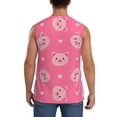 thumbnail image 4 of Lsque Cartoon Pigs and Hearts Print Men's Cotton Blend Sleeveless Muscle Shirts (S-3XL)- Moisture Wicking, Odor Protection, UPF 30+,Small, 4 of 8