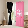 thumbnail image 3 of jejeloiu Mr And Mrs Black Out Curtains,Couple Gifts Curtains Pack of 2 (42x63 Each),Pink Black Bedroom Curtains For Men Women,Super Cozy Room Decor, 3 of 6