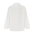 thumbnail image 5 of Sakmal Long Sleeve Ladies Tops and Blouses Loose Fit V-Neck Plus Size Cotton and Linen Shirts White Blouses Workout Tops for Women, 5 of 6