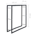 thumbnail image 4 of vidaXL Firewood Rack Black 100x25x100 cm Steel, 4 of 4