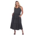 thumbnail image 1 of PS315-04-3X Robe Midi à Encolure Dégagée Charbon Grande Taille 3X, 1 of 1