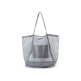 thumbnail image 1 of ZheElen Beach Bags Mesh Shoulder Tote Transparent Bathing Swimming Bag Outdoor Handbag Multi-function Durable  American Style Lady Black Gray, 1 of 6