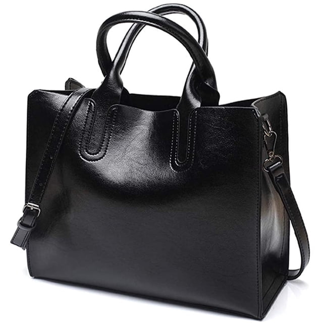 LHSHID Women Fashion Tote Handbags Lightweight PU Leather Satchel Shoulder Bags Retro Oil Wax Handle Purse