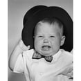 thumbnail image 2 of Portrait of crying baby boy in black hat Poster Print (24 x 36), 2 of 4