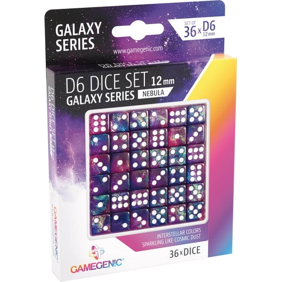 Set de dados Asmodee Galaxy Series Nebula 36 Blue Purple D6