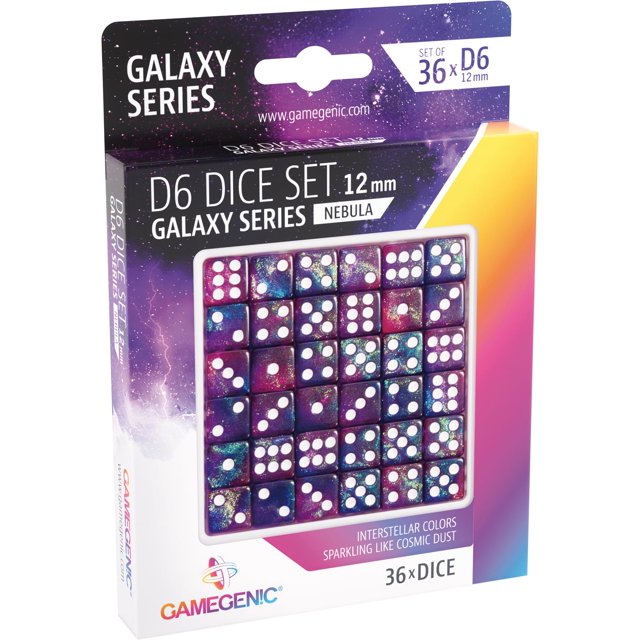 Set de dados Asmodee Galaxy Series Nebula 36 Blue Purple D6