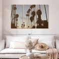 thumbnail image 2 of Elephant Stock Los Angeles Palms Silhouette Wall Art - Horizontal Multi Panel Canvas - Living Room Wall Decor - Places Multi Panel - Brown And Blue Decor - 50" x 32", 2 of 4