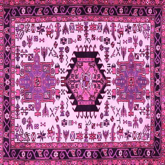 Ahgly Company Indoor Square Persian Pink Traditional Area Rugs, 5' Square
