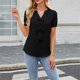 thumbnail image 5 of Tops de Color Sólido para Mujeres Manga Corta V-Cuello Correa Suéter Casual Top 95% Poliéster 5% Spandex, Nueva Blusa de Moda para el Uso Diario, 5 of 8