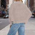 thumbnail image 5 of XPMWRP Women's Cropped Crochet Cardigan Coats Batwing Long Sleeve Knit Open Front Solid Color Fashion Jackets Yellow XL, 5 of 8