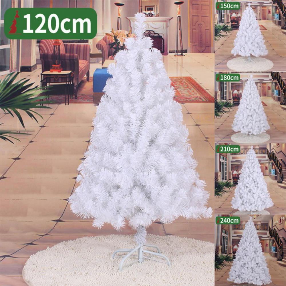 4/5/6/7FT White Christmas Tree Holiday Xmas Home Decorations Outdoor Metal Stand 