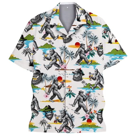 Hawaiian Shirt for Men Casual Turndown Collar Short Sleeve Button Up Shirt Tropical Beach Shirt Lightweight Mens Shirts Casual Relaxed Fit