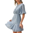 thumbnail image 4 of Txlixc Vestido de Manga Corta para Mujer, Patrón de Punto Hueco de Patchwork de Encaje Txlixc Moda, 4 of 7