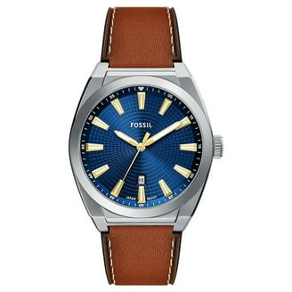 Fossil Men's Minimalist Carbon Blue Dial Watch - FS5499 - Walmart.com