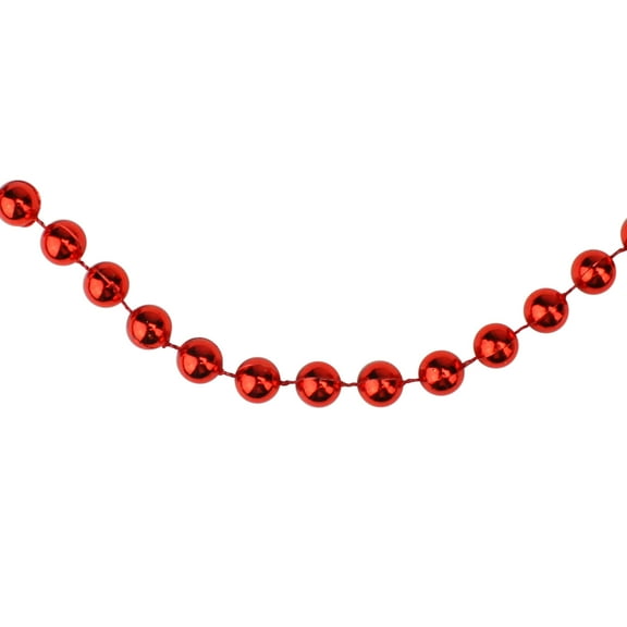 Northlight Shiny Round Beaded Commercial Christmas Garland - 33' x .25" - Red - Unlit
