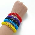 thumbnail image 5 of RONYOUNG 100PCS Multicolor Plastic Stretchable Spiral Bracelet Wrist Coil Key Chains, Wrist Band Key Ring Chain for Office, Workshop, Shopping Mall, Sauna, Outdoor Sport, 5 of 5