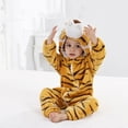 thumbnail image 6 of WIBACKER 0-3T Unisex Baby Animal Costume Winter Autumn Flannel Hooded Romper Christmas and Halloween Tiger Cosplay Jumpsuit, 6 of 8