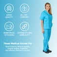thumbnail image 6 of Women's Scrub Sets, Scrub Top and Pants (Water Blue, X-Large), 6 of 7