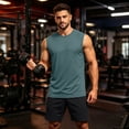 thumbnail image 6 of StSilkitty Men's 2 Piece Outfits Solid Color Sleeveless Crewneck Tank Tops and Shorts Set Summer Gym Running Tracksuits, 6 of 9