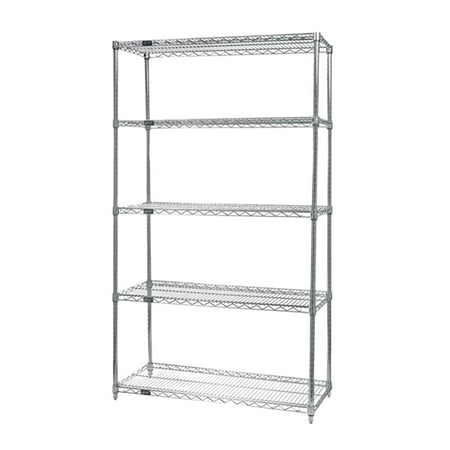 

Quantum Wire Shelving 5 - Shelf Starter Unit 30 x 42 x 63 - Stainless Steel