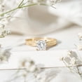 thumbnail image 4 of Rosec Jewels Lab Grown Diamond Engagement Ring Princess Cut - Vintage Style Ring (1 Ct, 6 mm, EF-VS Quality), 10K Yellow Gold, US 10.50, 4 of 9