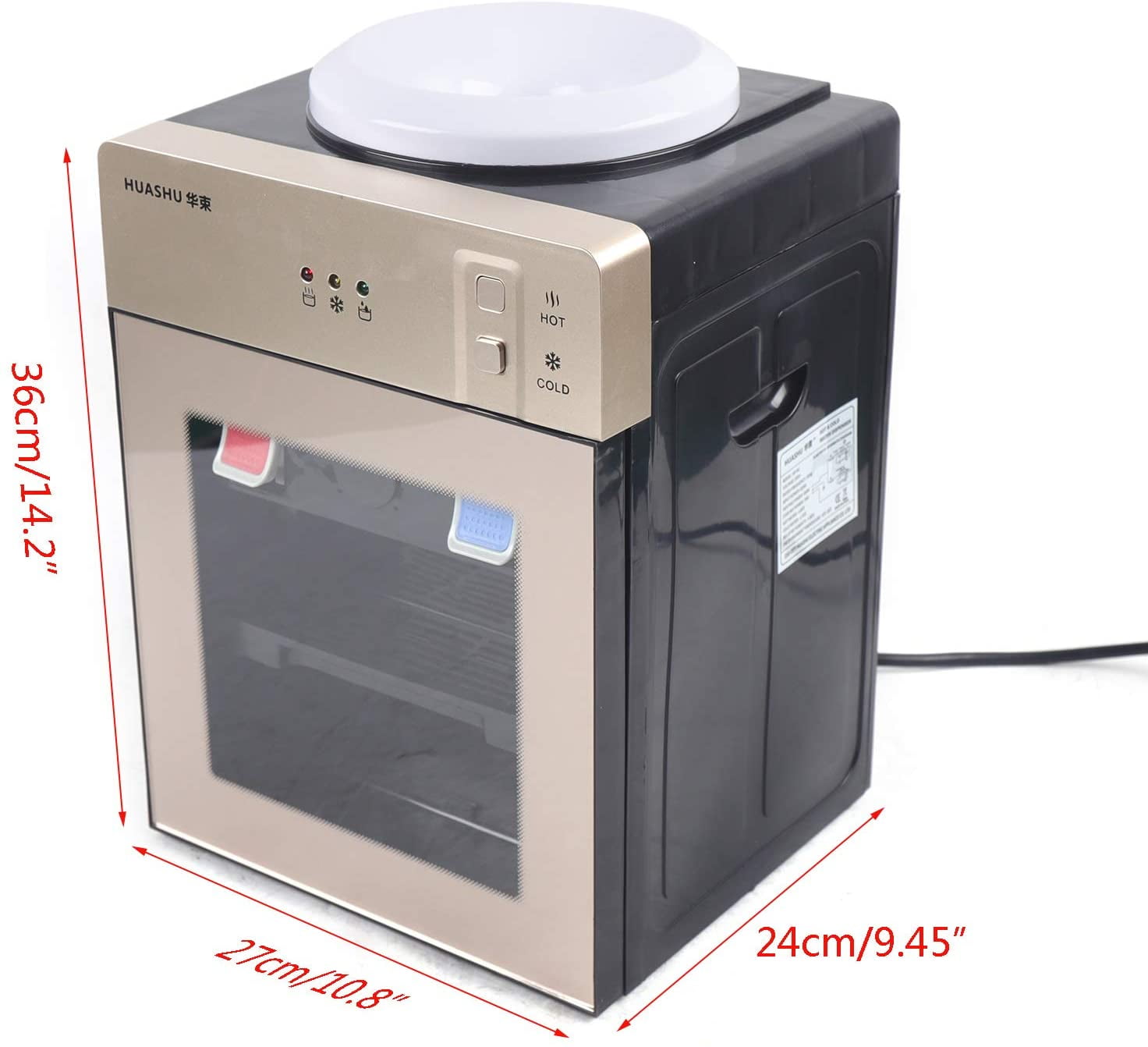 Freestanding Hot and Cold Water Cooler Dispenser Automatic Drinking Machine Champagne Gold