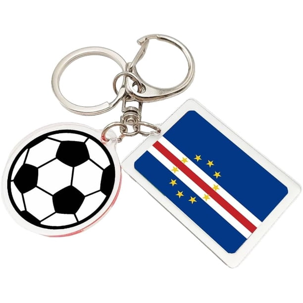 Yanonmyfd 2026 World Cup Soccer Keychain - 2026 World Cup Flag Keychain, Soccer Fan Gift & Souvenir (2PCS),Cape Verde