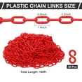 thumbnail image 2 of Uxcell Plastic Chain Links, 140 Feet Safety Chains, Red Plastic Chains Large Plastic Chain Long for Barriers, Crowd Control, Queue Lines, Parking, Fences, Gate, Concerts, 2 of 7