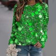 thumbnail image 3 of TrendVibe365 St Patricks Day Women's Sweatshirts Long Sleeve Plus Size Green Long Sleeve with Crew Neck Polyester No Hood Casual St. Patricks Day Blouse Tops for Irish Themed Gifts 4XL, 3 of 7