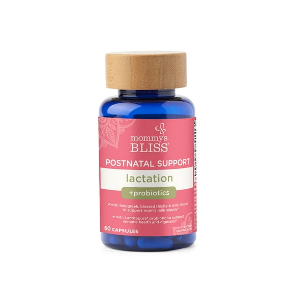 Mommy's Bliss Postnatal Lactation Support   Probiotics, Breastfeeding Supplement, 60 Capsules