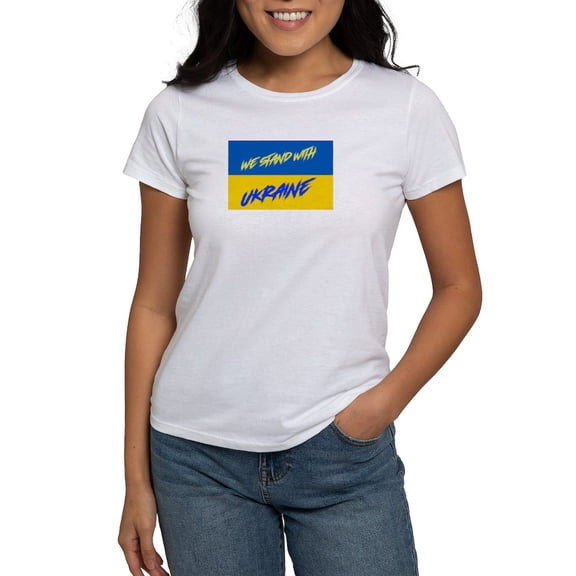 CafePress - We Stand With Ukraine T Shirt - Women's Classic T-Shirt
