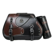1 Pair Motorcycle Tool Bag Luggage Storage Bag Universal PU Side Bag Pouch Retro Punk Style Saddlebag Saddlebag