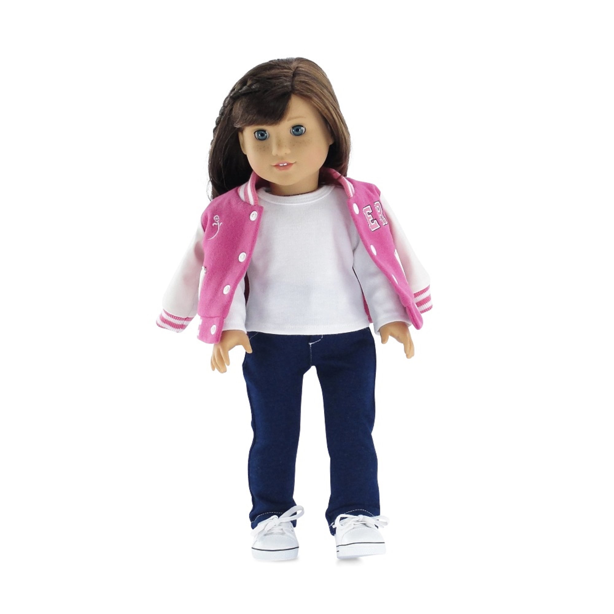 Black and Pink Varsity Style Pant Set Fits 18/" American Girl Doll Clothes