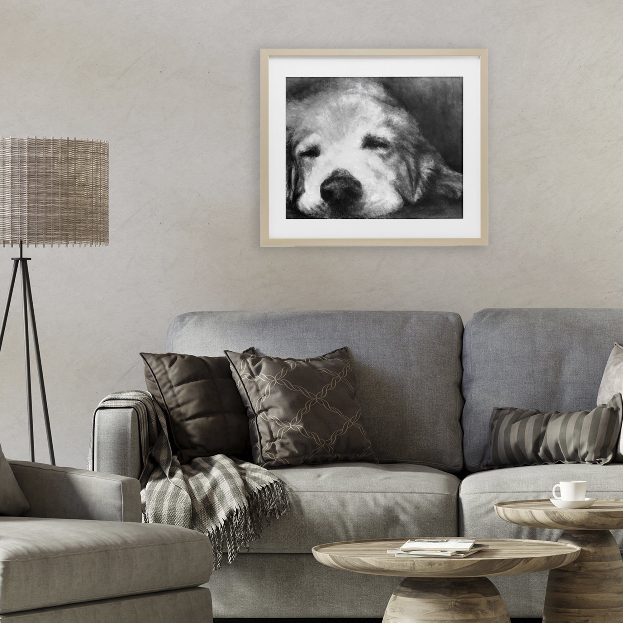 Stupell Industries Monochrome Dog Day Afternoon Birch Framed Print Under Glass, design by Walt Johnson