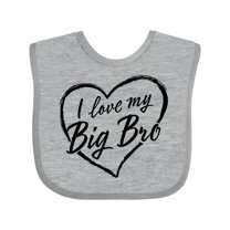 Inktastic I Love My Big Bro in Black Chalk Heart Boys or Girls Baby Bib