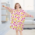 thumbnail image 5 of FORMRS Wearable Blanket Hoodie with Sleeves for Kids Cozy Flannel Sweatshirt, Beige Stars, 5 of 7