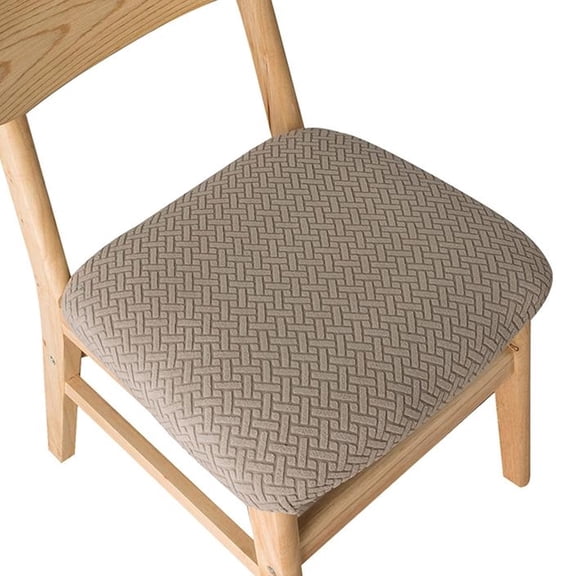 4-Piece Grey Dining Chair Seat Covers, Slipcovers for Kitchen Chairs, Washable Protective Covers