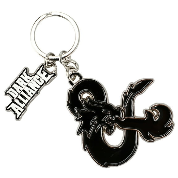 Dungeons & Dragons D&D Dark Alliance Enamel Silver Metal Keychain