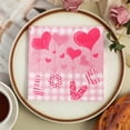 thumbnail image 4 of 20 PCS Pink Heart Paper Napkins, Red Pink Disposable Hand Towels Dinner Napkins, 6.5" x 6.5" Romantic Guest Decorative Paper Napkins for Valentine Anniversary Birthday Wedding Supplies, 4 of 6